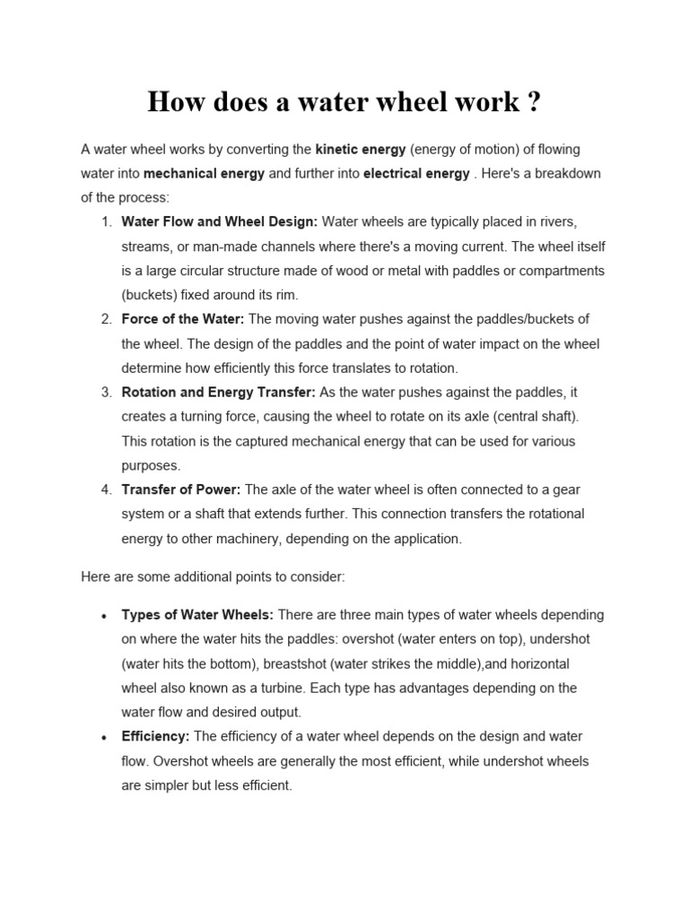 How Does A Water Wheel Work PDF