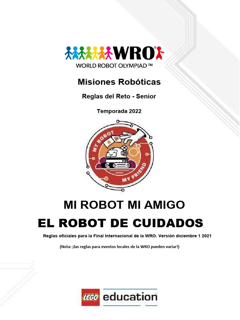 Reglas WRO 2022: Misiones Robóticas Senior | PDF | Color