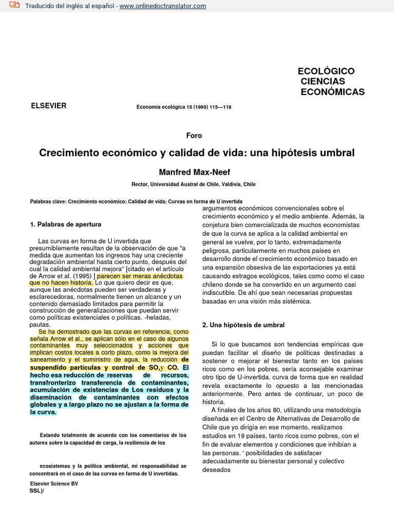 Texto de Max Neef.en.es | PDF | Crecimiento económico | John Stuart Mill