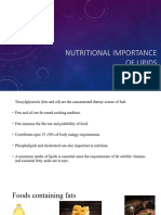 Nutritional Importance of Lipids