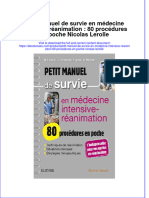 Petit Manuel de Survie en Medecine Intensive Reanimation 80 Procedures en Poche Nicolas Lerolle Download 2024 Full Chapter