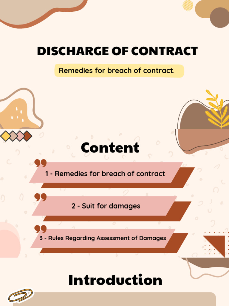 Presentation On Remedies For Breach Of Contract Business Law Pdf