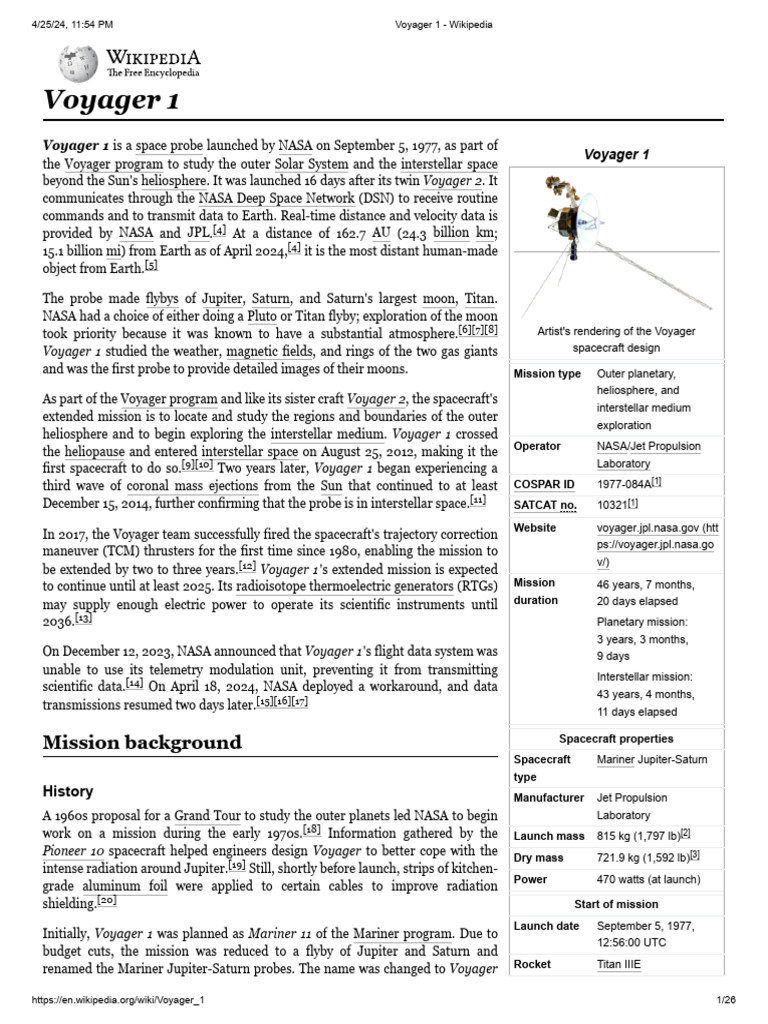 Voyager 1 wikipedia download free pdf saturn jupiter