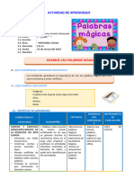 D3 A1 SESION PS. USAMOS LAS PALABRAS MÁGICAS 25 de marzo