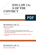 Business Law 1A - Chapter 8 (Terms of A Contract - Slides 2024)