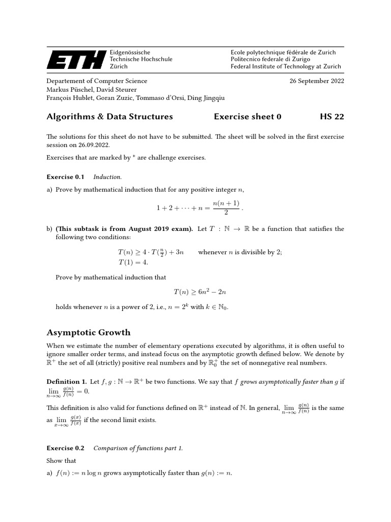 Exercise Sheets | PDF | Algorithms | Mathematics
