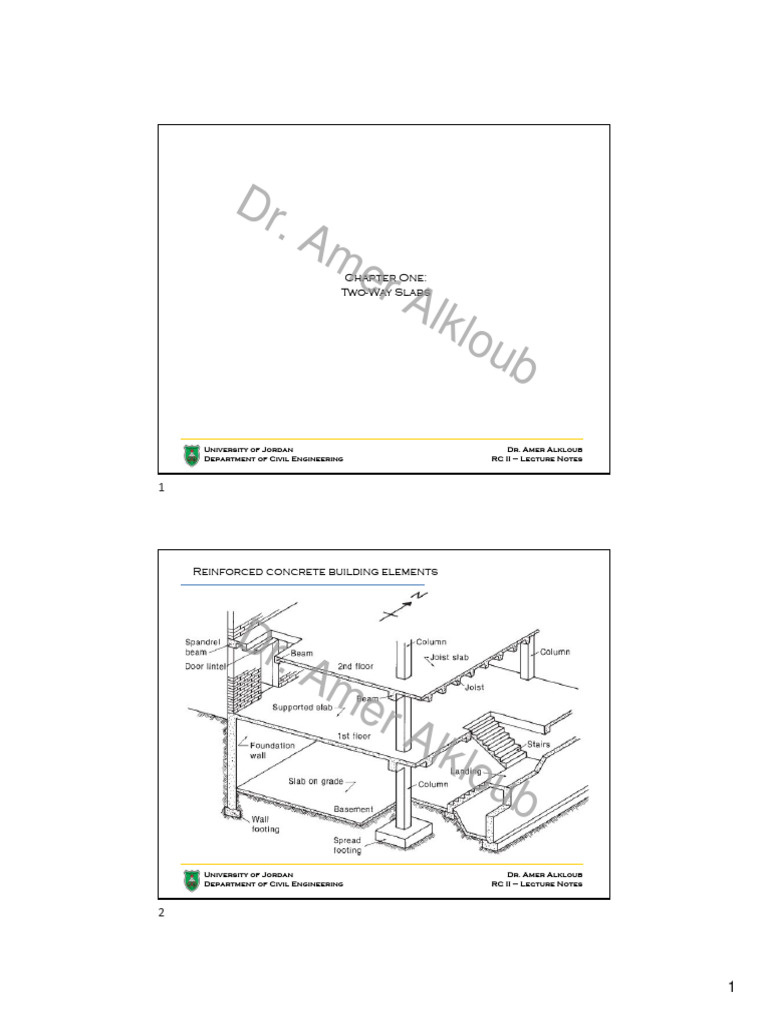 Two-Way Slabs in Reinforced Concrete | PDF | Beam (Structure) | Column