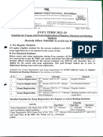 Even Sem 2023-24 Course & Exam Registration Circular