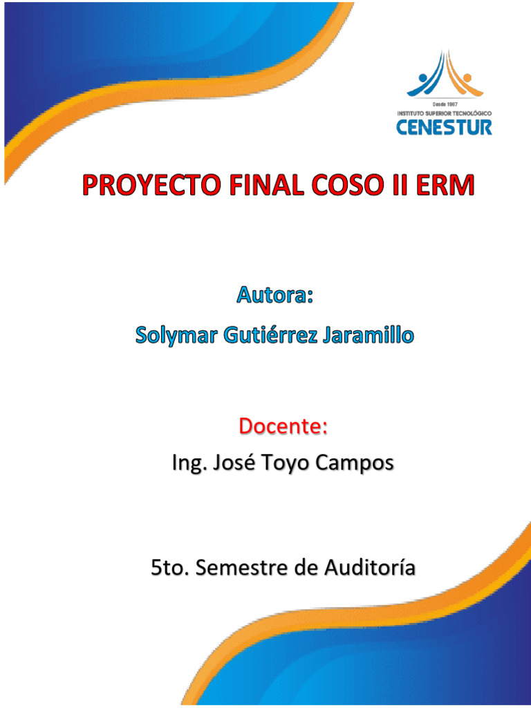Proyecto de Coso Ii Erm Cuestionario de Control Interno | PDF ...
