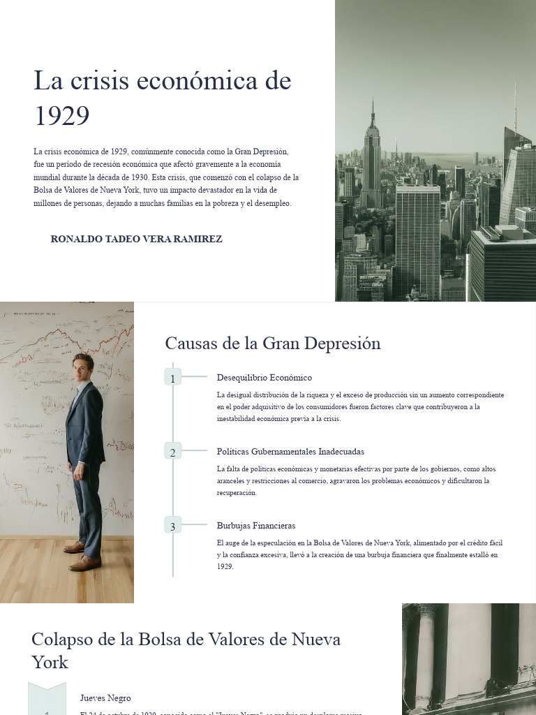La Crisis Economica de 1929 | PDF | Gran depresion | Desempleo
