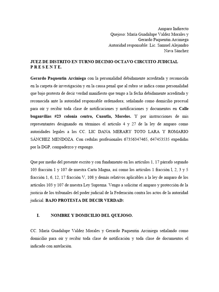 Amparo Indirecto por Violencia Familiar | PDF | Justicia | Crimen y ...