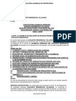 Convocatoria Asamblea Ordinaria Conjunto Residencial Villanova