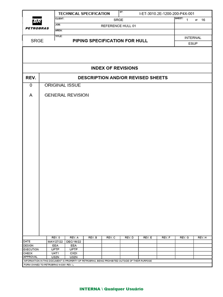 Et 30102e 1200 200 p4x 001a Piping Specification For Hull | PDF | Pipe ...