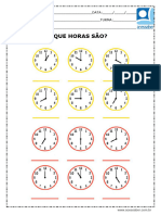 Atividade de Matematica Que Horas Sao 3 Ou 4 Ano 2