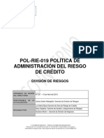 Política de Administración Del Riesgo de Crédito