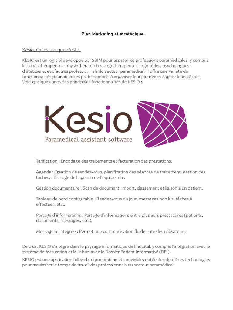 Stratégie de Communication pour KESIO | PDF | Application | Études sur ...