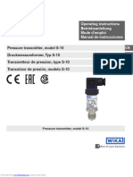 Druckmessumformer, Typ S-10 Pressure Transmitter, Model S-10 Transmetteur de Pression, Type S-10 Transmisor de Presión, Modelo S-10