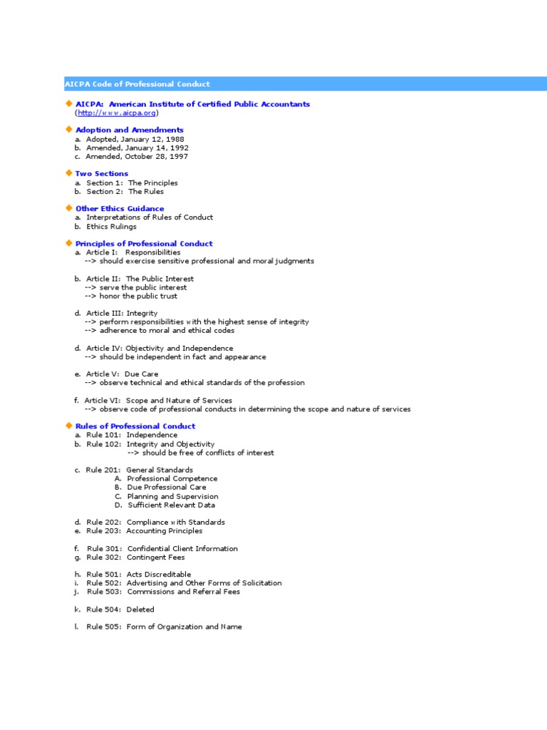 AICPA Code of Professional Conduct PDF Integrity Certified Public