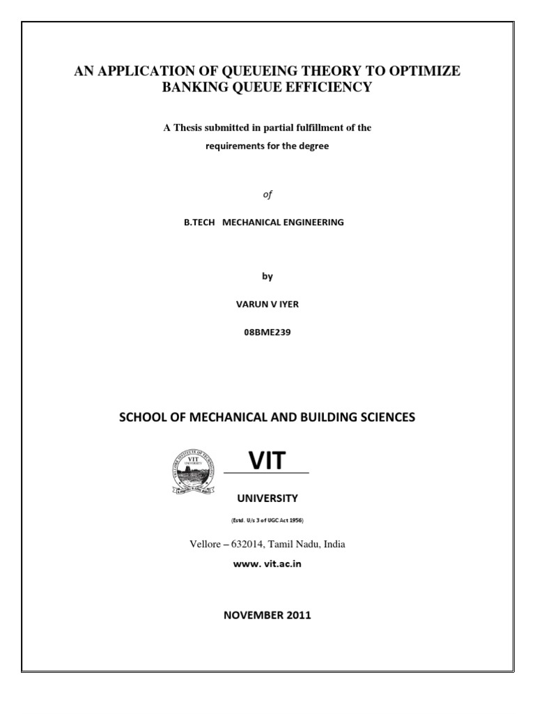 Application Of Queueing Theory