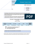 PTV Authorisation Document