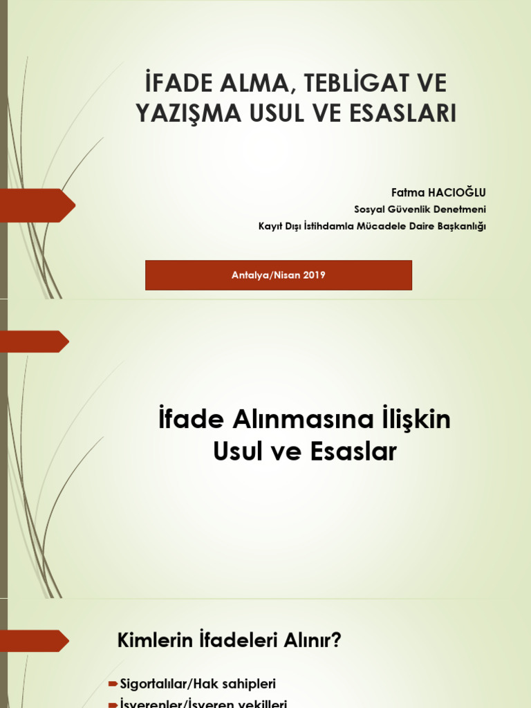 İfade Alma, Tebli̇gat Ve Yazişma Usulleri̇ | PDF