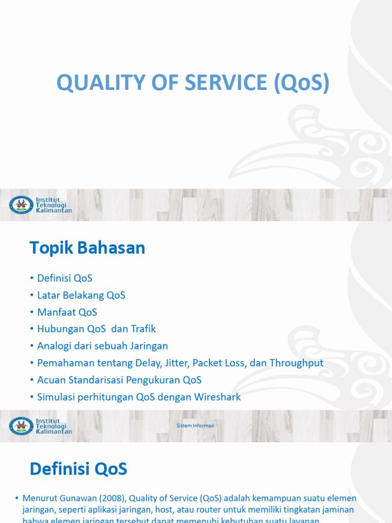 Pengertian dan Parameter QoS Jaringan | PDF