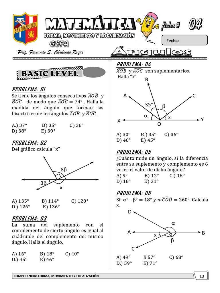 Angulos 2 1 Pdf ángulo Matemáticas