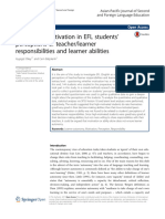 The Role of Motivation in EFL Students ' Perceptions of Teacher/learner Responsibilities and Learner Abilities