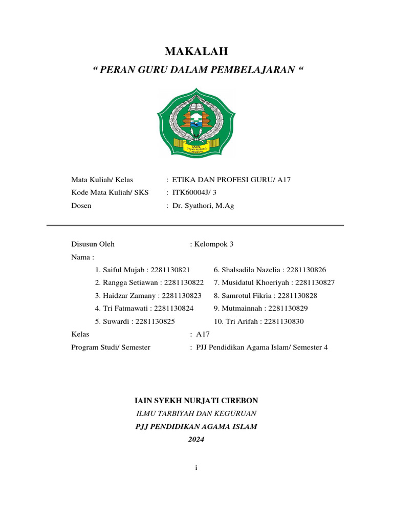 Peran Guru dalam Pembelajaran Modern | PDF | Karier & Perkembangan