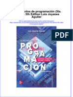 Fundamentos De Programacion 5Ta Edicion 5Th Edition Luis Joyanes Aguilar download 2024 full chapter
