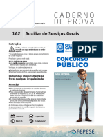 Caderno de Prova: 1A2 Auxiliar de Serviços Gerais