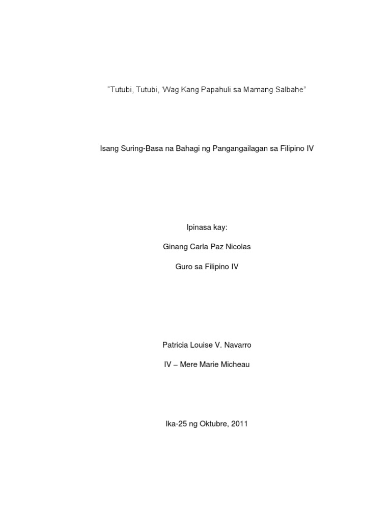 Suring-Basa Sa Filipino IV | PDF