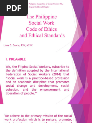 Philippine Social Work Code of Ethics and Ethical Standards