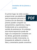 Texto Argumentativo de Los Jóvenes y Las Redes Sociales