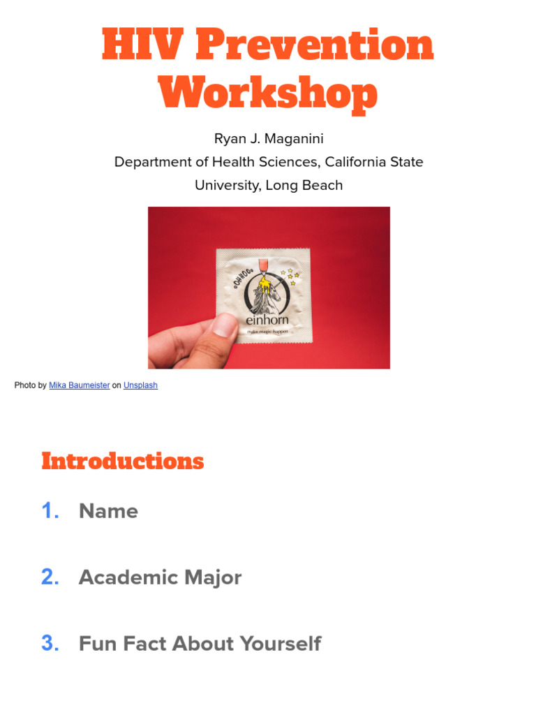 Hiv Prevention Workshop Final | Download Free PDF | Hiv | Hiv/Aids