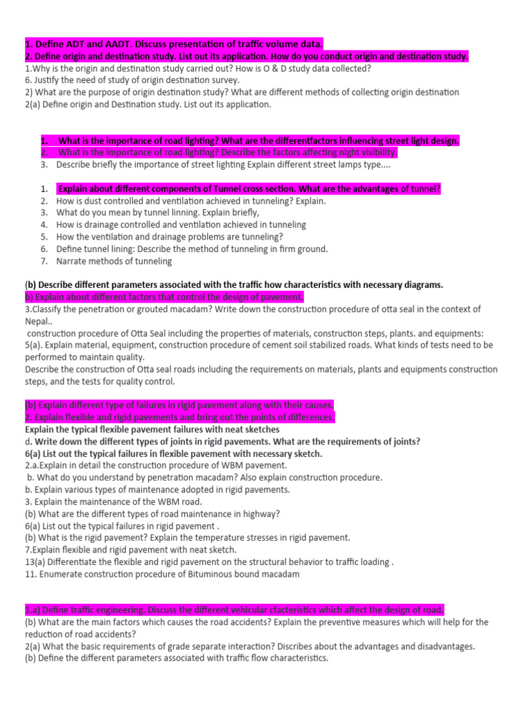 Traffic Engineering and Road Construction Insights | PDF | Road | Road ...
