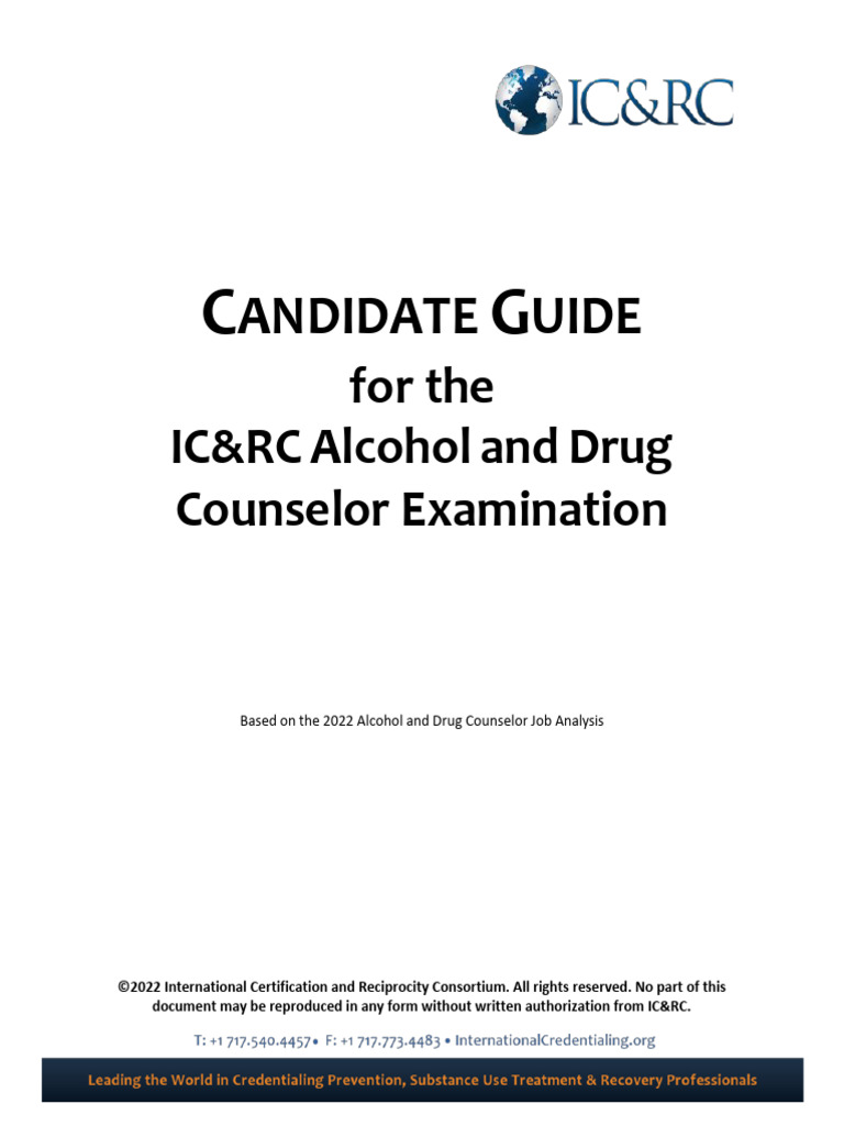 IC&RC Alcohol and Drug Counselor Exam Guide | PDF | Substance Use ...