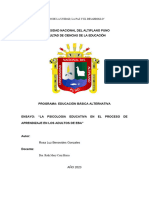 La Psicologia Educativa en El Proceso de Aprendizaje en Los Adultos de Eba