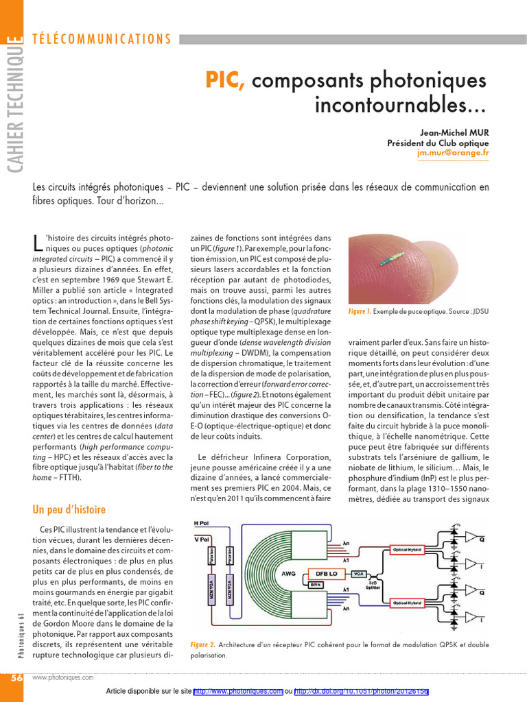 Circuits Intégrés Photoniques : Innovations et Applications | PDF ...