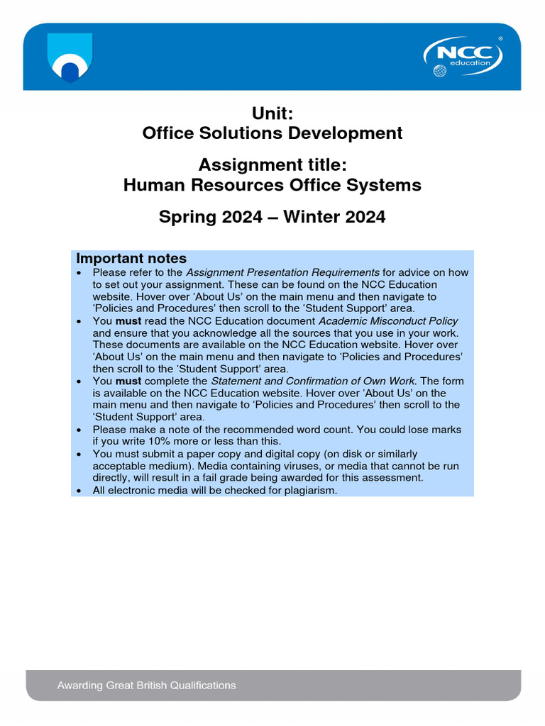 Human Resources Office Systems Assignment | PDF | Microsoft Access ...