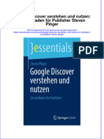 Google Discover Verstehen Und Nutzen Ein Leitfaden Fur Publisher Steven Ploger Download 2024 Full Chapter