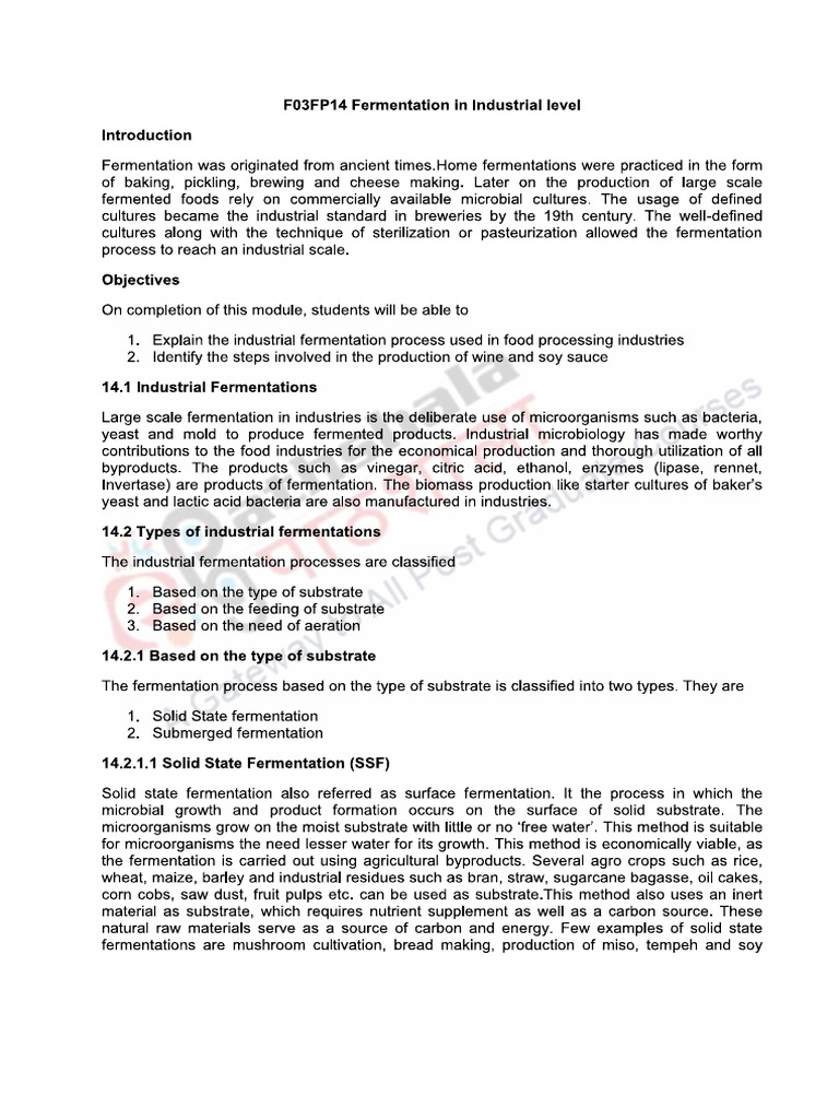 Types of Fermentation | PDF