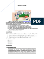 Avaliação Bimestral de Filosofia 3 Ano - 3 Bim - 2018