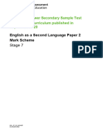 English As A Second Language Paper 2 Mark Scheme: Stage 7
