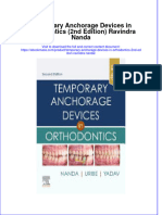 Temporary Anchorage Devices in Orthodontics 2Nd Edition Ravindra Nanda Download 2024 Full Chapter