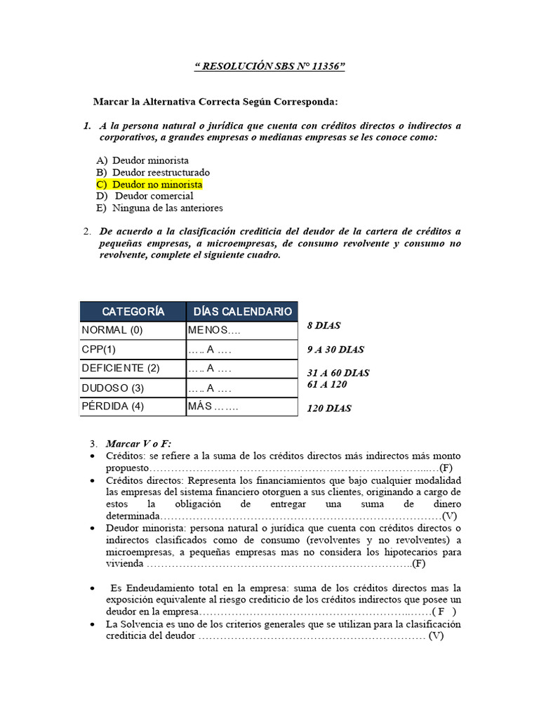 Clasificación Crediticia según SBS 11356 | PDF | Economias | Sector privado