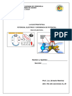 Guía de Ejercicio Potencial Electrico y Diferencia de Potencial 5to Año Revisado