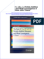 The Dual Of L∞xlλ Finitely Additive Measures And Weak Convergence A Primer John Toland download 2024 full chapter