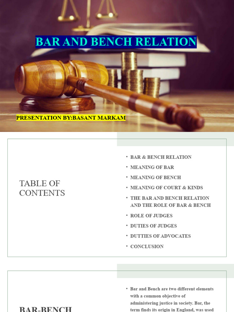 Bar Bench Relation Under Advocate Act 1961 Download Free PDF Bar