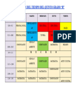 Horario Escolar Del 5° B